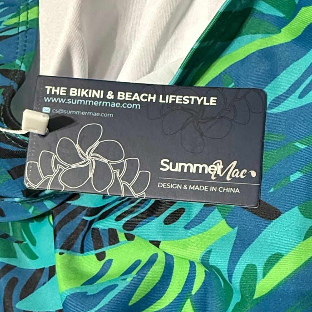 Tropical Leaf Print women’s swimsuit dress NEW large‎ - Picture 6 of 7